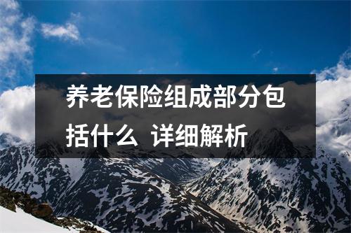 养老保险组成部分包括什么 详细解析