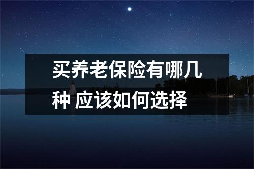 买养老保险有哪几种 应该如何选择