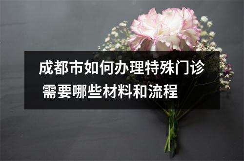 成都市如何办理特殊门诊 需要哪些材料和流程