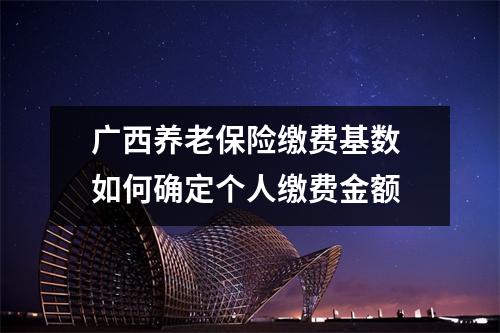 广西养老保险缴费基数 如何确定个人缴费金额