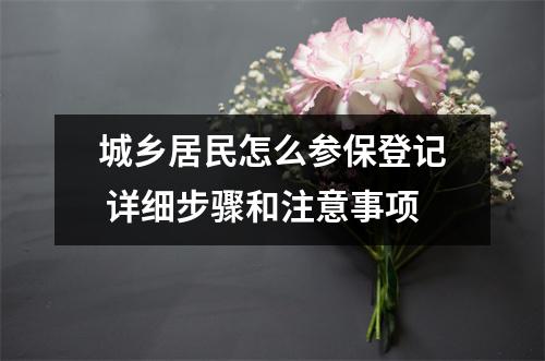 城乡居民怎么参保登记 详细步骤和注意事项