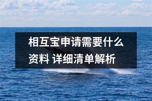 相互宝申请需要什么资料 详细清单解析