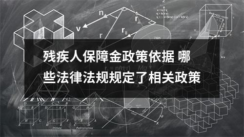 残疾人保障金政策依据 哪些法律法规规定了相关政策