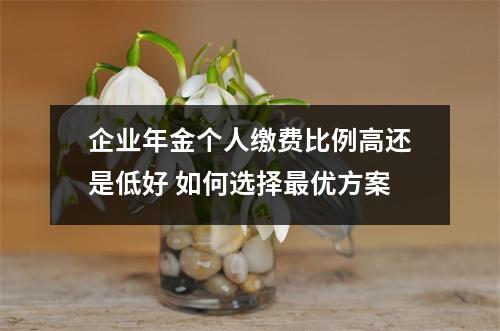 企业年金个人缴费比例高还是低好 如何选择最优方案