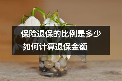 保险退保的比例是多少 如何计算退保金额