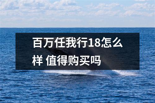 百万任我行18怎么样 值得购买吗 