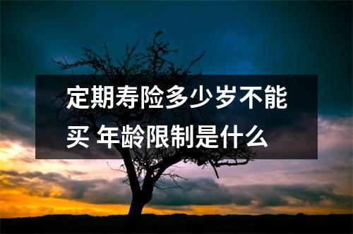 定期寿险多少岁不能买 年龄限制是什么
