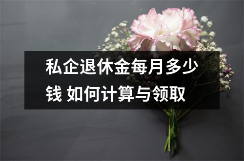 私企退休金每月多少钱 如何计算与领取