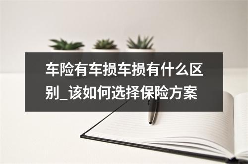车险有车损车损有什么区别_该如何选择保险方案
