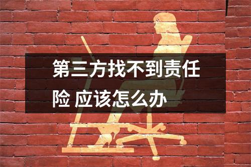 第三方找不到责任险 应该怎么办