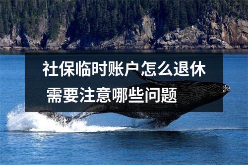 社保临时账户怎么退休 需要注意哪些问题