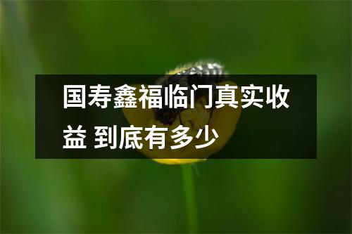 国寿鑫福临门真实收益 到底有多少 