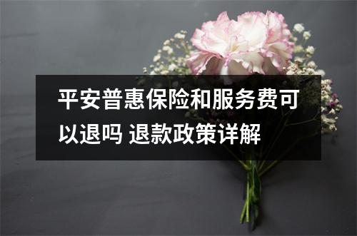 平安普惠保险和服务费可以退吗 退款政策详解