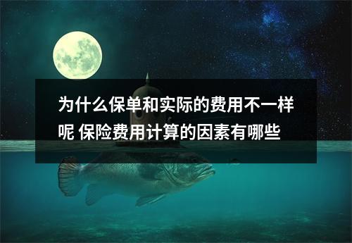 为什么保单和实际的费用不一样呢 保险费用计算的因素有哪些