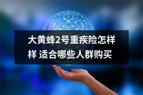 大黄蜂2号重疾险怎样样 适合哪些人群购买