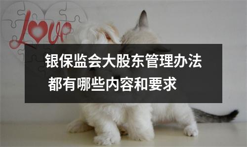 银保监会大股东管理办法 都有哪些内容和要求 