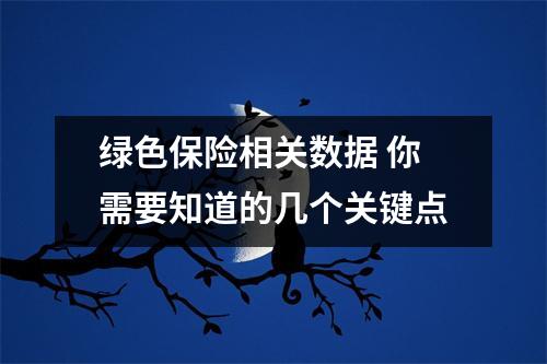 绿色保险相关数据 你需要知道的几个关键点
