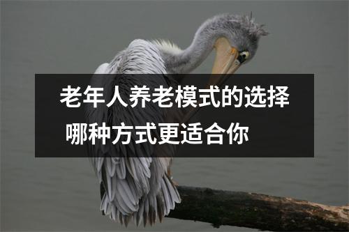 老年人养老模式的选择 哪种方式更适合你