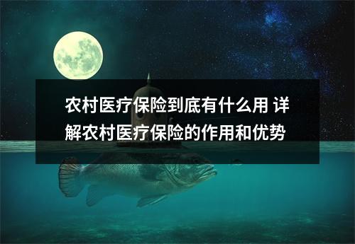 农村医疗保险到底有什么用 详解农村医疗保险的作用和优势