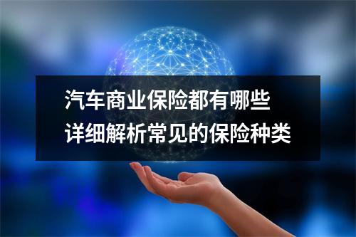 汽车商业保险都有哪些 详细解析常见的保险种类