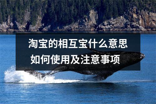 淘宝的相互宝什么意思 如何使用及注意事项