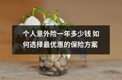 个人意外险一年多少钱 如何选择最优惠的保险方案