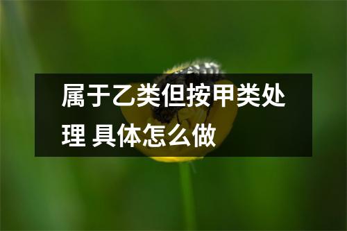 属于乙类但按甲类处理 具体怎么做