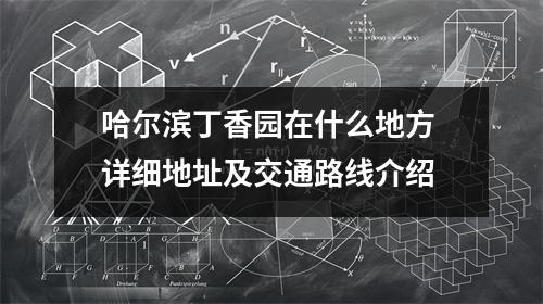 哈尔滨丁香园在什么地方 详细地址及交通路线介绍
