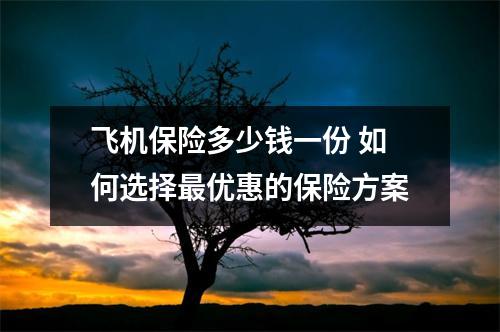 飞机保险多少钱一份 如何选择最优惠的保险方案