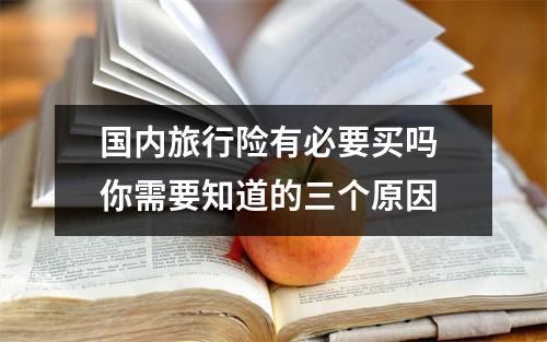 国内旅行险有必要买吗 你需要知道的三个原因