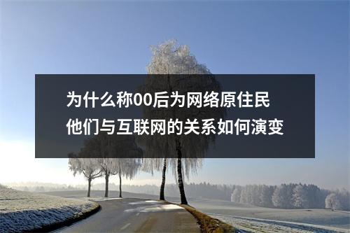 为什么称00后为网络原住民 他们与互联网的关系如何演变