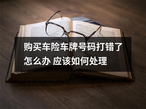 购买车险车牌号码打错了怎么办 应该如何处理