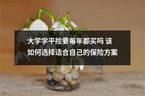 大学学平险要每年都买吗 该如何选择适合自己的保险方案