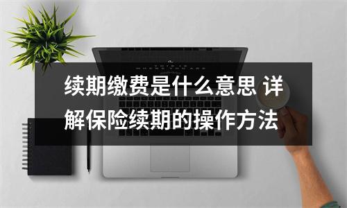 续期缴费是什么意思 详解保险续期的操作方法