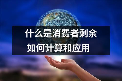 什么是消费者剩余 如何计算和应用