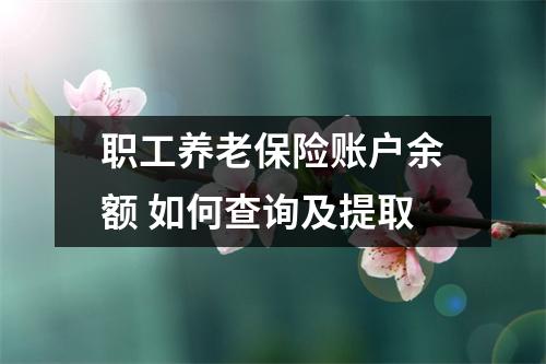 职工养老保险账户余额 如何查询及提取