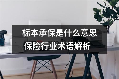 标本承保是什么意思 保险行业术语解析