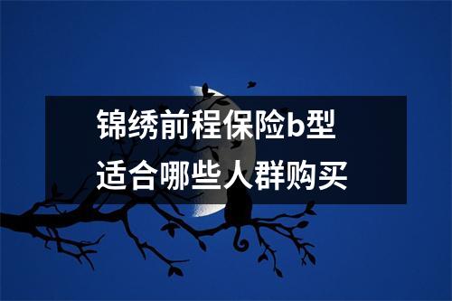 锦绣前程保险b型 适合哪些人群购买 
