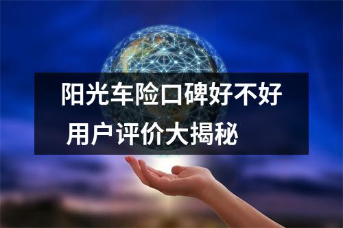阳光车险口碑好不好 用户评价大揭秘