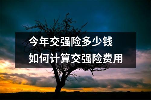 今年交强险多少钱 如何计算交强险费用