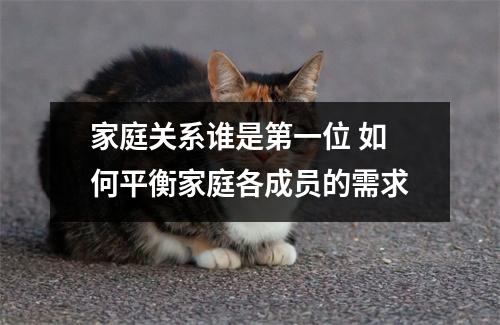 家庭关系谁是第一位 如何平衡家庭各成员的需求