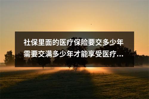 社保里面的医疗保险要交多少年 需要交满多少年才能享受医疗保险待遇