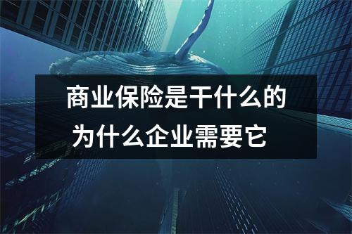 商业保险是干什么的 为什么企业需要它