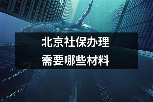 北京社保办理 需要哪些材料 