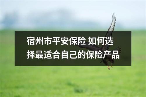 宿州市平安保险 如何选择最适合自己的保险产品