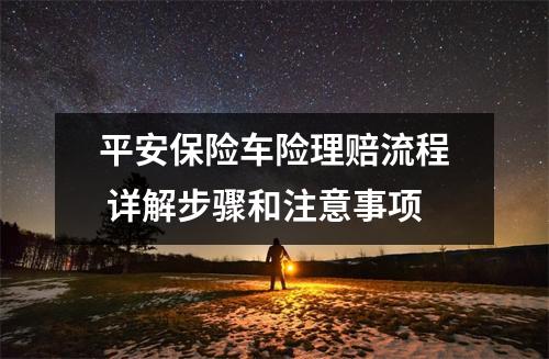 平安保险车险理赔流程 详解步骤和注意事项