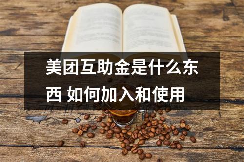 美团互助金是什么东西 如何加入和使用