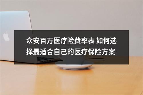 众安百万医疗险费率表 如何选择最适合自己的医疗保险方案
