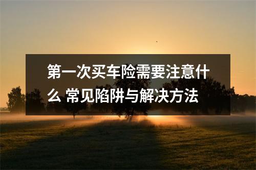 第一次买车险需要注意什么 常见陷阱与解决方法