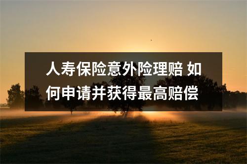 人寿保险意外险理赔 如何申请并获得最高赔偿